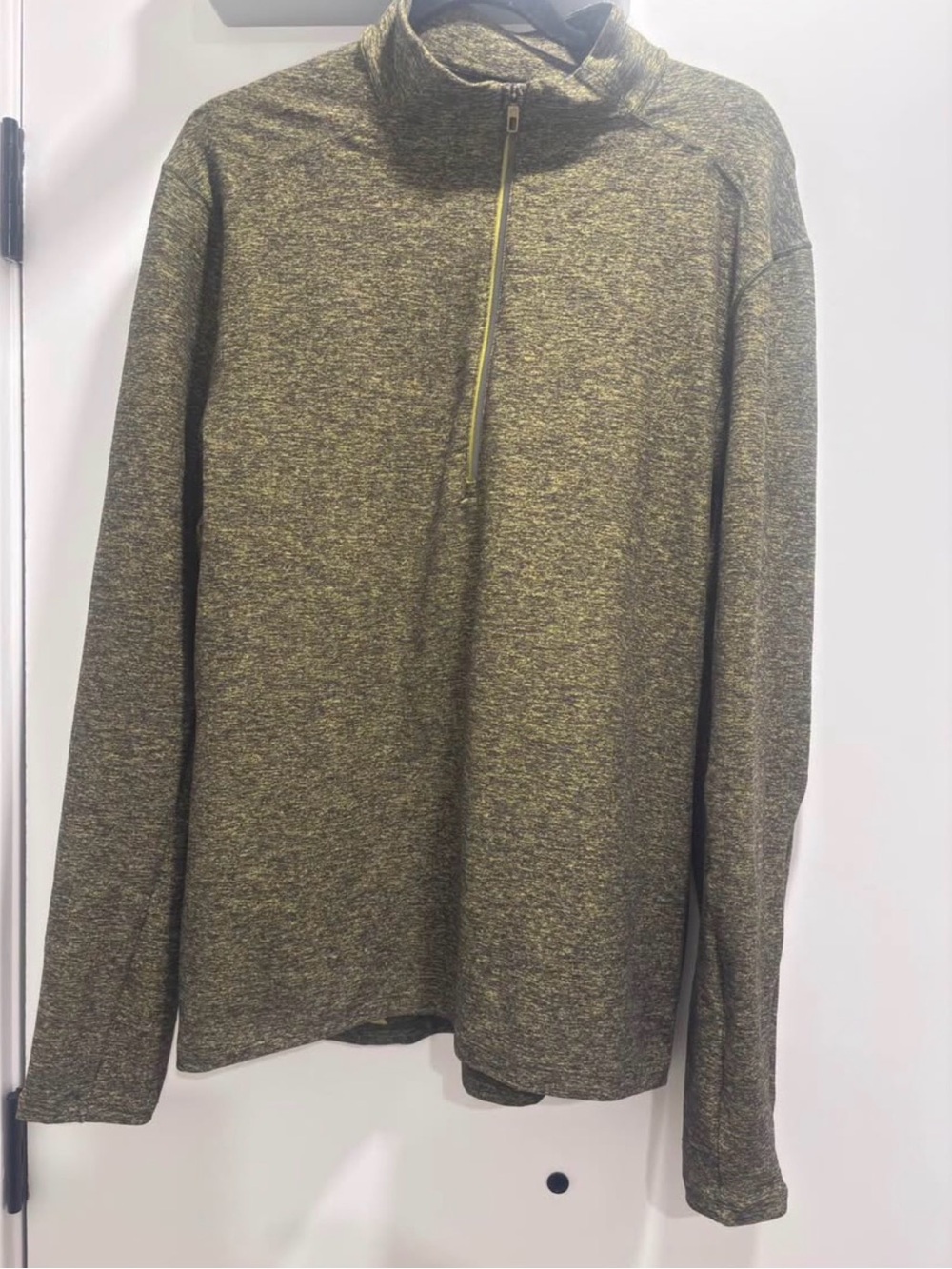 lululemon athletica Men's Heathered Olive Zip Pullover